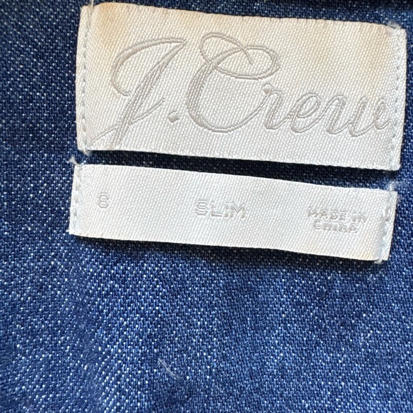 J. Crew Dark Denim Button Down Shirt Size 8 - Picture 3 of 6